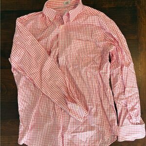 Peter Millar Pink and White Checkered Shirt